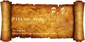 Pittler Vida névjegykártya
